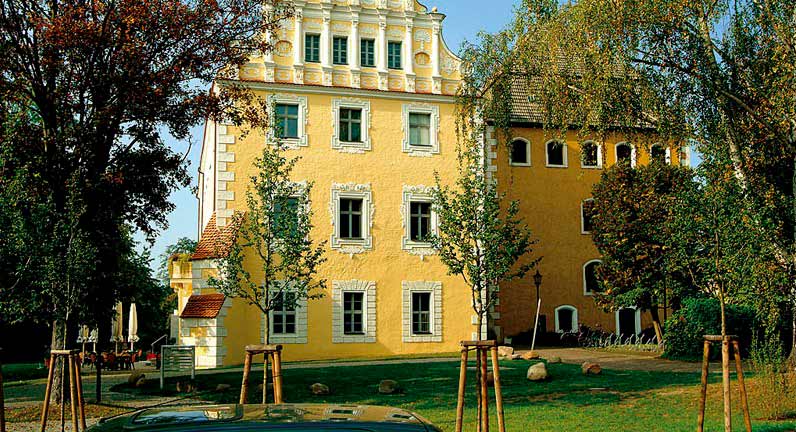 Schloss in Lübben- Giebel mit Turm