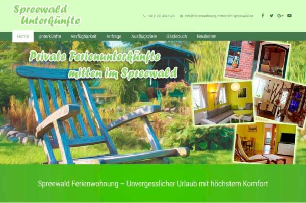 Spreewald Unterkünfte Homepage